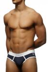 Mens Pringle White Contrast Fashion Cotton Briefs In Navy Blue