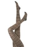 Ladies 1 Pair Elle Tights - Cotton Striped In 2 Colours