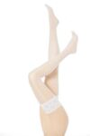 Ladies 1 Pair Elle Lace Top Hold Ups Bridal In 2 Colours
