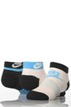 Boys 3 Pair Nike Striped Lightweight No Show Trainer Liners