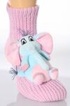 Ladies 1 Pair SockShop Toy Box Socks Elephant With Non-slip Grip
