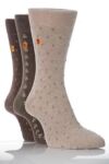 Mens 3 Pair Farah F Tab Patterned Sock With Gentle Grip In 4 Colours