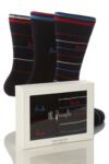 Mens 3 Pair Pringle Benmore Stripe Sock Gift Box In 3 Colours