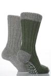 Mens 2 Pair Totes Naturals Wool Blend Slipper Socks