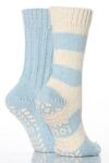 Ladies 2 Pair Totes Naturals Wool Blend Slipper Socks In 2 Colours