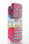 Girls 2 Pair Totes Tots Flowers & Stripes Slipper Socks Gift Box