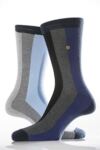 Mens 1 Pair Burlington Colford Vertical Striped Sock In 2 Colours