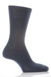 Mens 2 Pair Pringle Irvine Mercerised Wool Ribbed Sock In 5 Colours