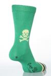 Mens 1 Pair Corgi 100% Cotton Skull Socks In Emerald