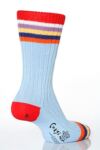 Mens 1 Pair Corgi 100% Cotton Stripe Leg and Toe Socks In Brigade