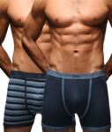 Mens 2 Pair Jeep Hipster Stripe & Plain Trunks In Navy