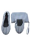 Ladies 1 Pair Tipsy Feet Nautical Blue Foldable Shoes