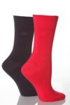 Ladies 2 Pair Elle Plain Bamboo Fibre Sock In 6 Colours