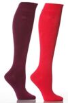 Ladies 2 Pair Elle Plain Bamboo Knee Highs In 7 Colours