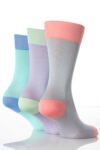 Ladies 3 Pair Elle Striped Pearl Cotton Socks