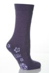 Ladies 1 Pair Elle Plain Angora Slipper Socks In 4 Colours
