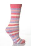 Ladies 1 Pair Elle New Striped Angora Slipper Socks In 4 Colours