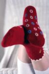 Ladies 1 Pair Elle Angora Slipper Sock With Pom Pom Detail, Gift Bow And Tag In 5 Colours
