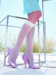 Ladies 1 Pair Trasparenze Solen Floral Patterned Knee Highs In 2 Colours