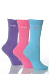 Ladies 3 Pair Elle Cotton Plain Sock With Gentle Grip In 6 Colours