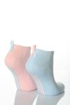 Ladies 2 Pair Elle Cushion Foot Trainer Liner With Stripe & Tag Detail In 3 Colours