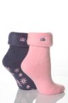 Ladies 2 Pair Elle Thermal Bed & Slipper Socks In 4 Colours