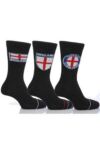 Mens 3 Pair England Flag Design Socks