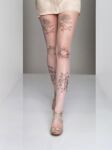 Ladies 1 Pair Jonathan Aston Tattoo Print Tulle Tights In 2 Colours
