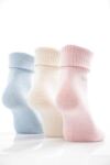 Ladies 3 Pair Elle Cotton Turn Over Top Sock In 4 Colours