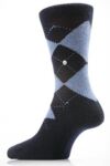 Mens 1 Pair Burlington 80% Cashmere Argyle Sock In 5 Colours