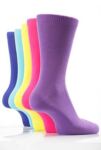 Girls 5 Pair SockShop Plain Ankle High Socks