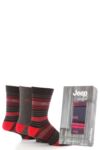 Mens 3 Pair Jeep Stripe And Plain Suit Socks Gift Box In 4 Colours