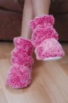 Ladies 1 Pair Aroma Home Fluffy Pink Strawberry & Vanilla Fragranced Feet Warmers