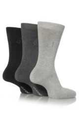Mens 3 Pair Glenmuir Classic Bamboo Plain Socks In 4 Colours