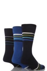 Mens 3 Pair Pringle Falkirk Stripe Bamboo Leisure Socks In 4 Colours