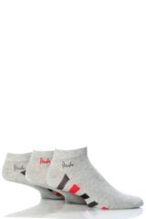Mens 3 Pair Pringle Stripe Bamboo Trainer Liner Socks In 3 Colours