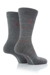 Mens 2 Pair Glenmuir Striped & Plain Bamboo Half Cushioned Socks In 3 Colours