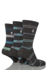 Mens 3 Pair Pringle Of Scotland Stripe Bamboo Socks