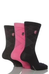 Mens 3 Pair Pringle Of Scotland Dot & Diamond Bamboo Socks