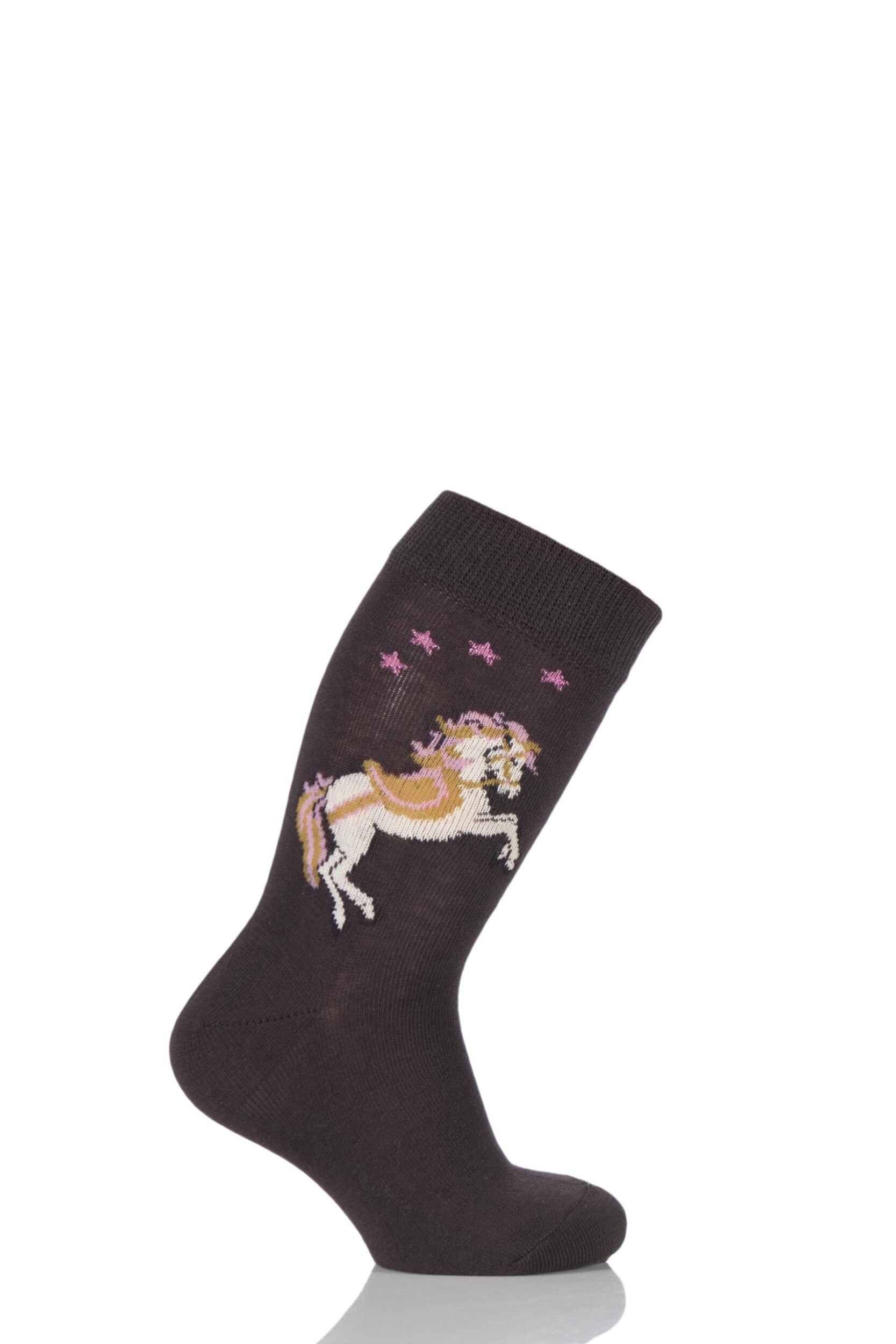 Girls 1 Pair Falke White Horse Cotton Socks eBay