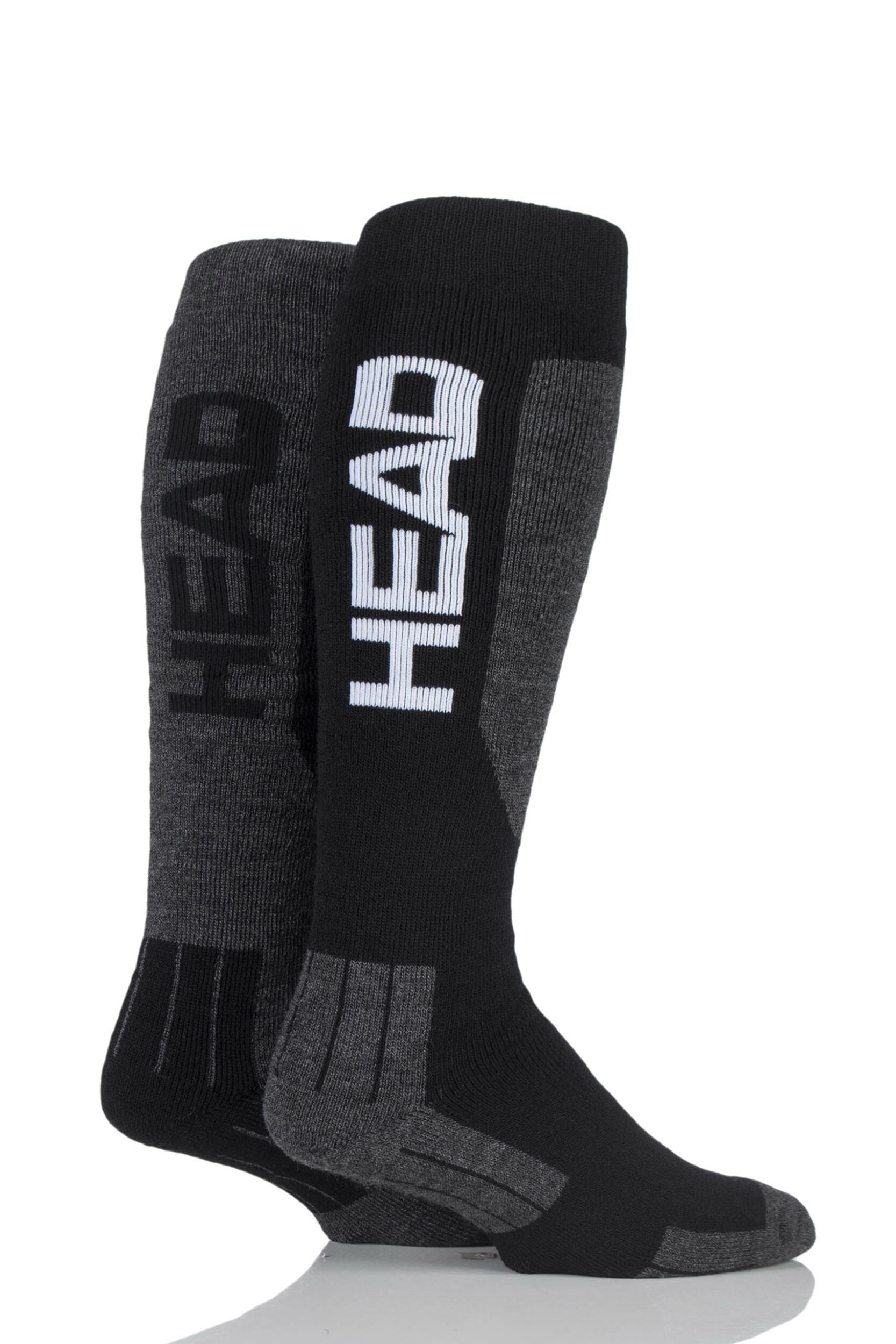Mens 2 Pair Head Wool Blend Ski Socks