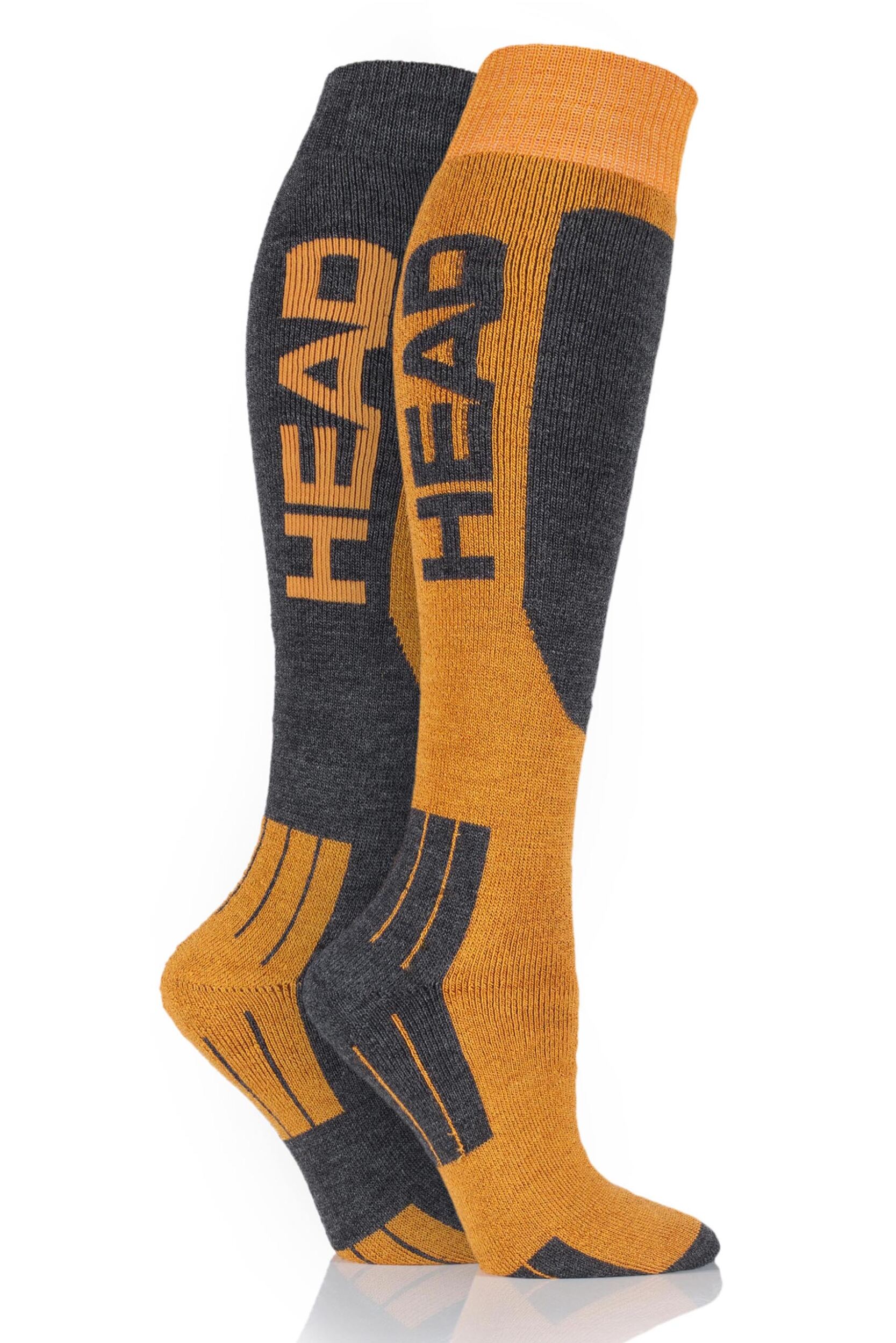 Ladies 2 Pair Head Wool Blend Ski Socks
