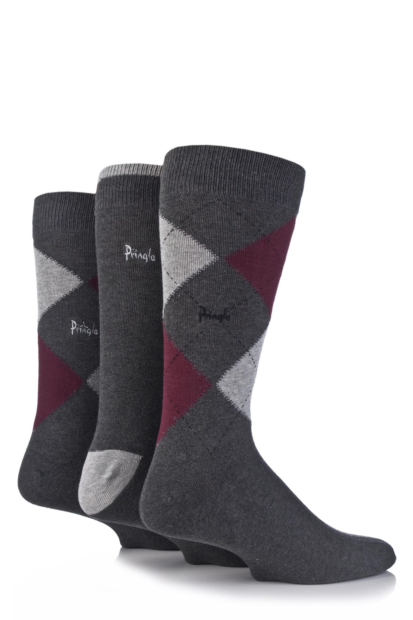 Mens 3 Pair Pringle New Waverley Argyle Patterned & Plain Socks eBay