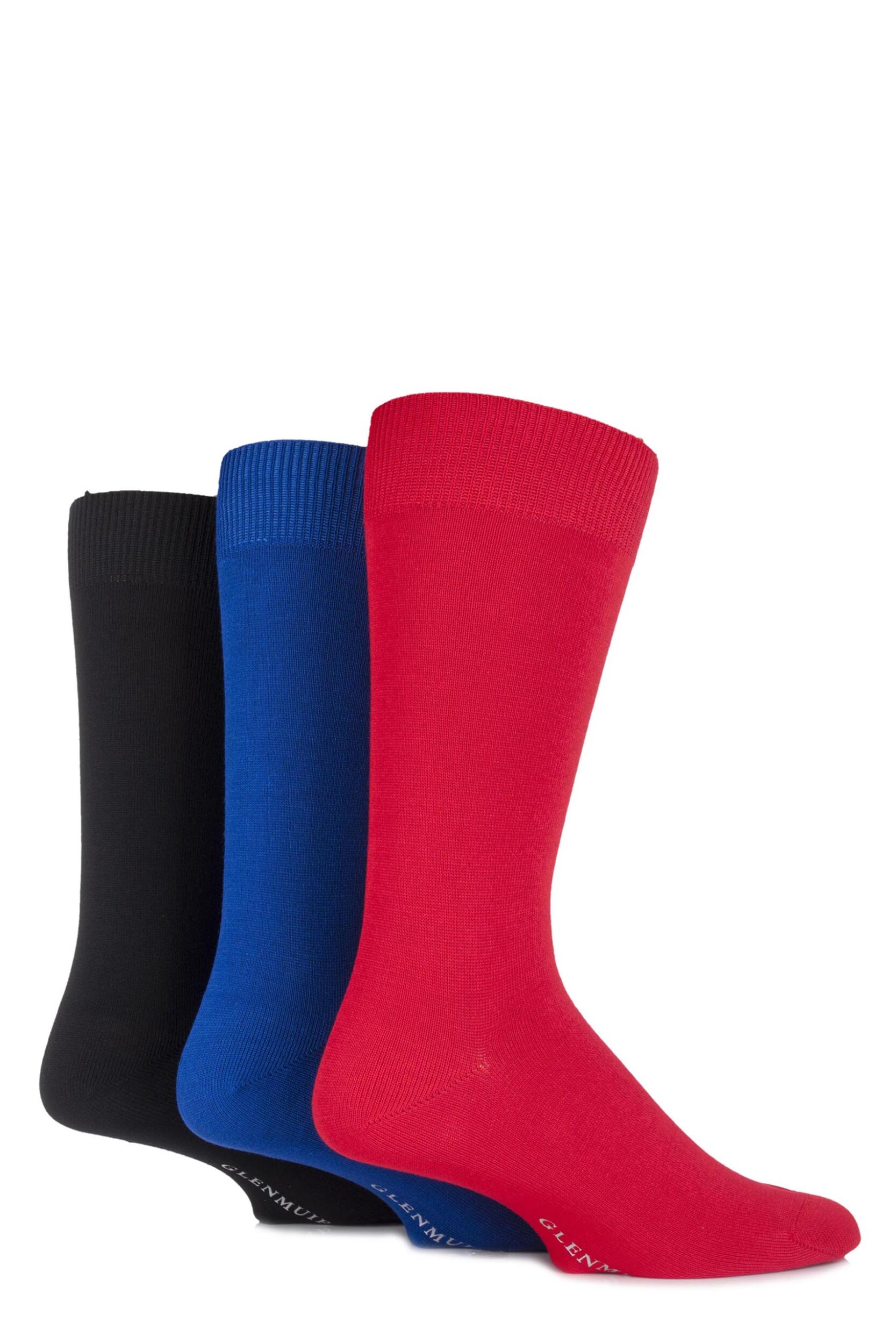 Mens 3 Pair Glenmuir Classic Bamboo Plain Socks eBay