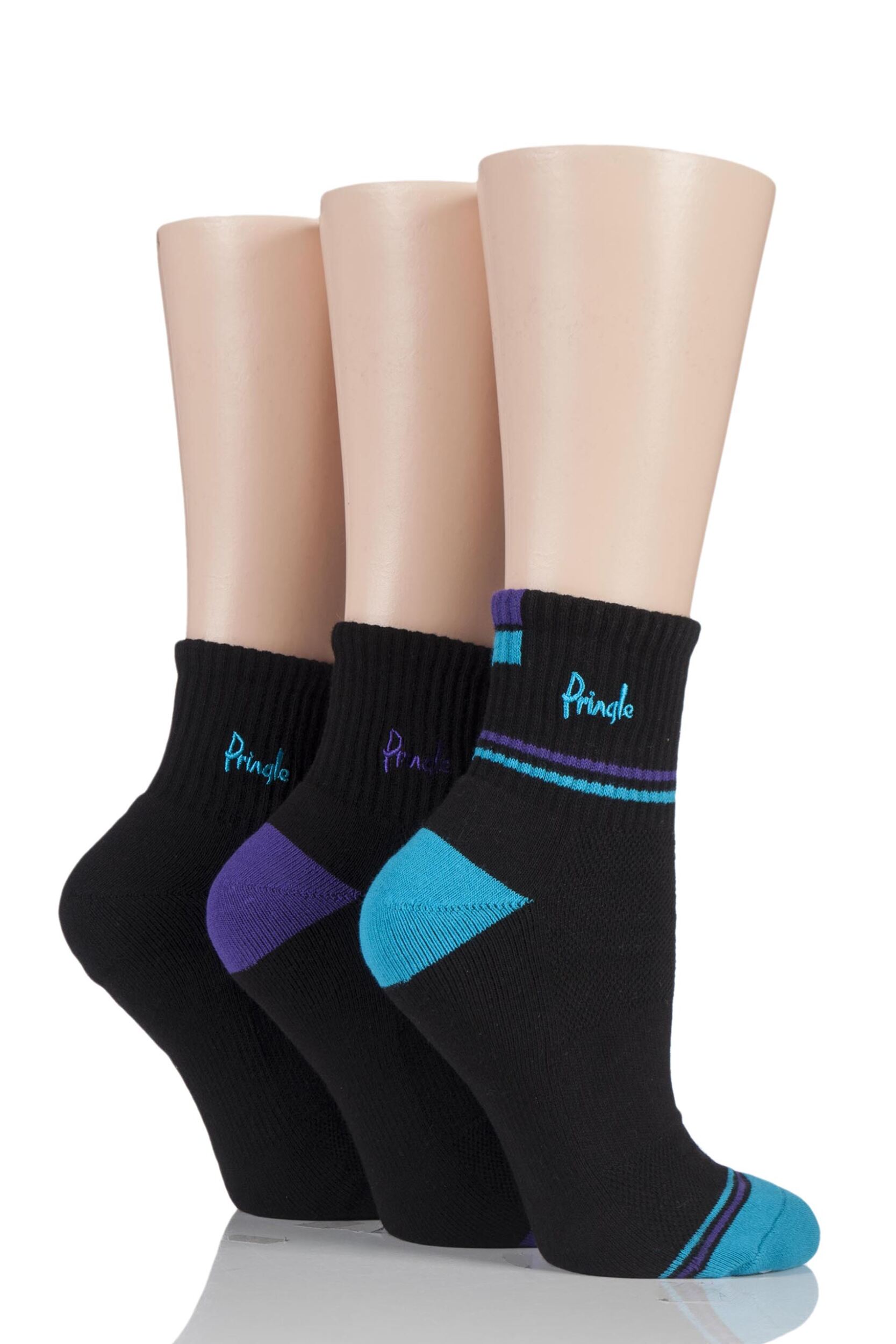 Ladies 3 Pair Pringle Lyndsey Cushioned Sport Socks eBay