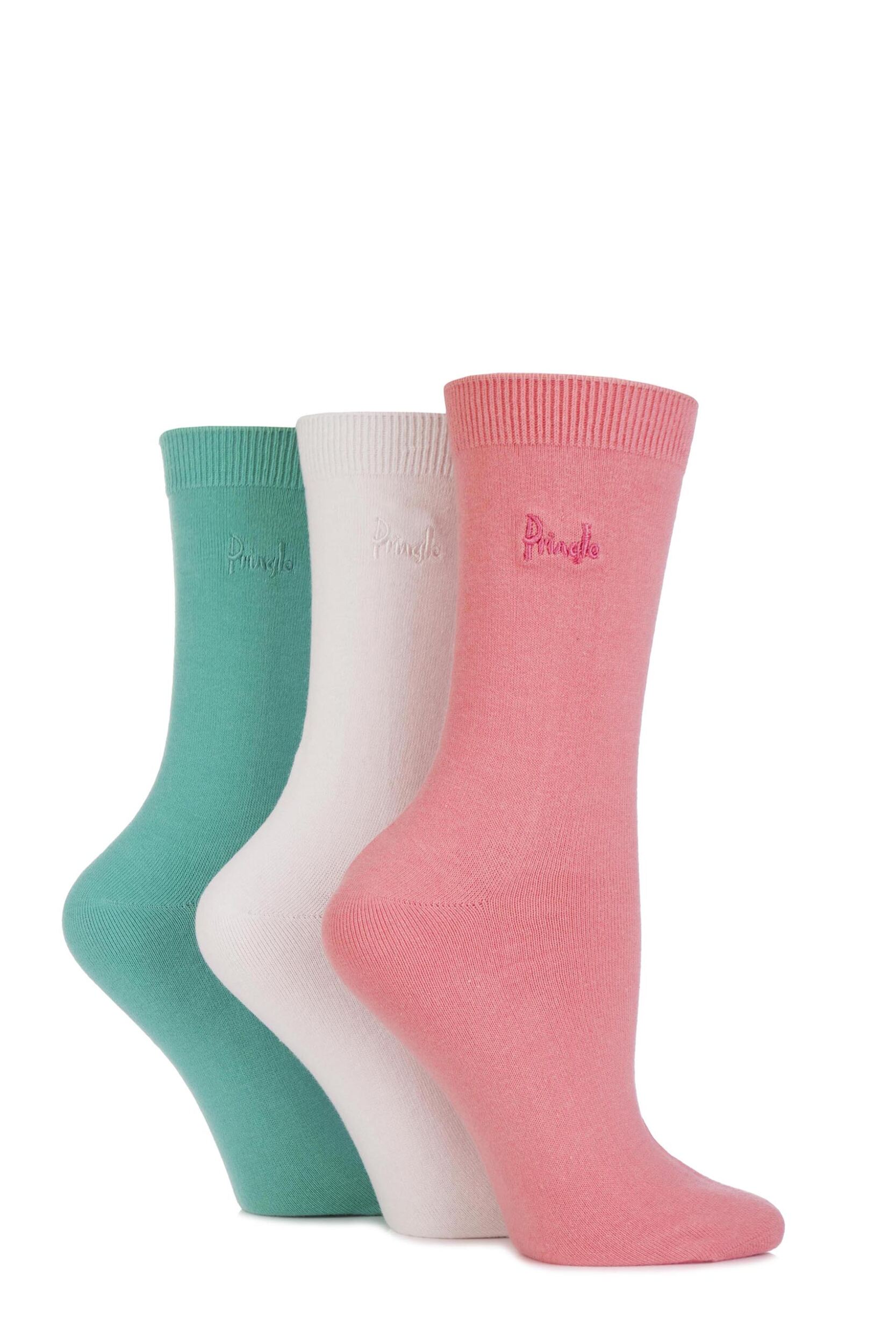 Ladies 3 Pair Pringle Tiffany Plain Trouser Socks