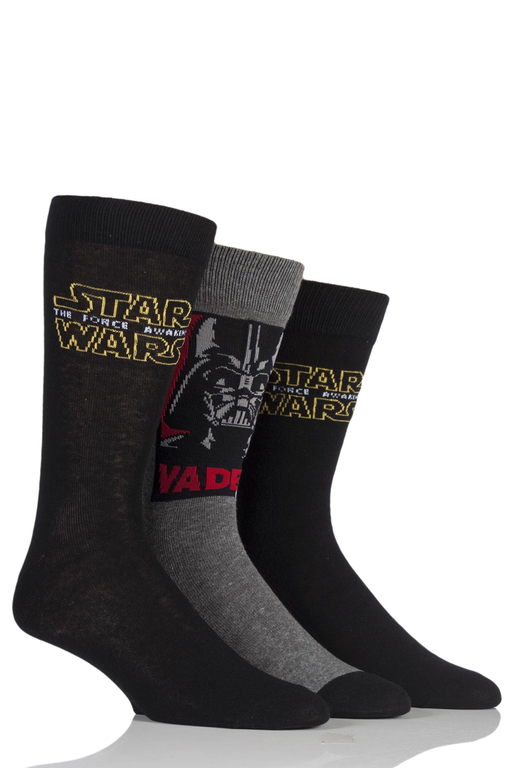 Mens 3 Pair Star Wars Logo and Darth Vader Socks eBay