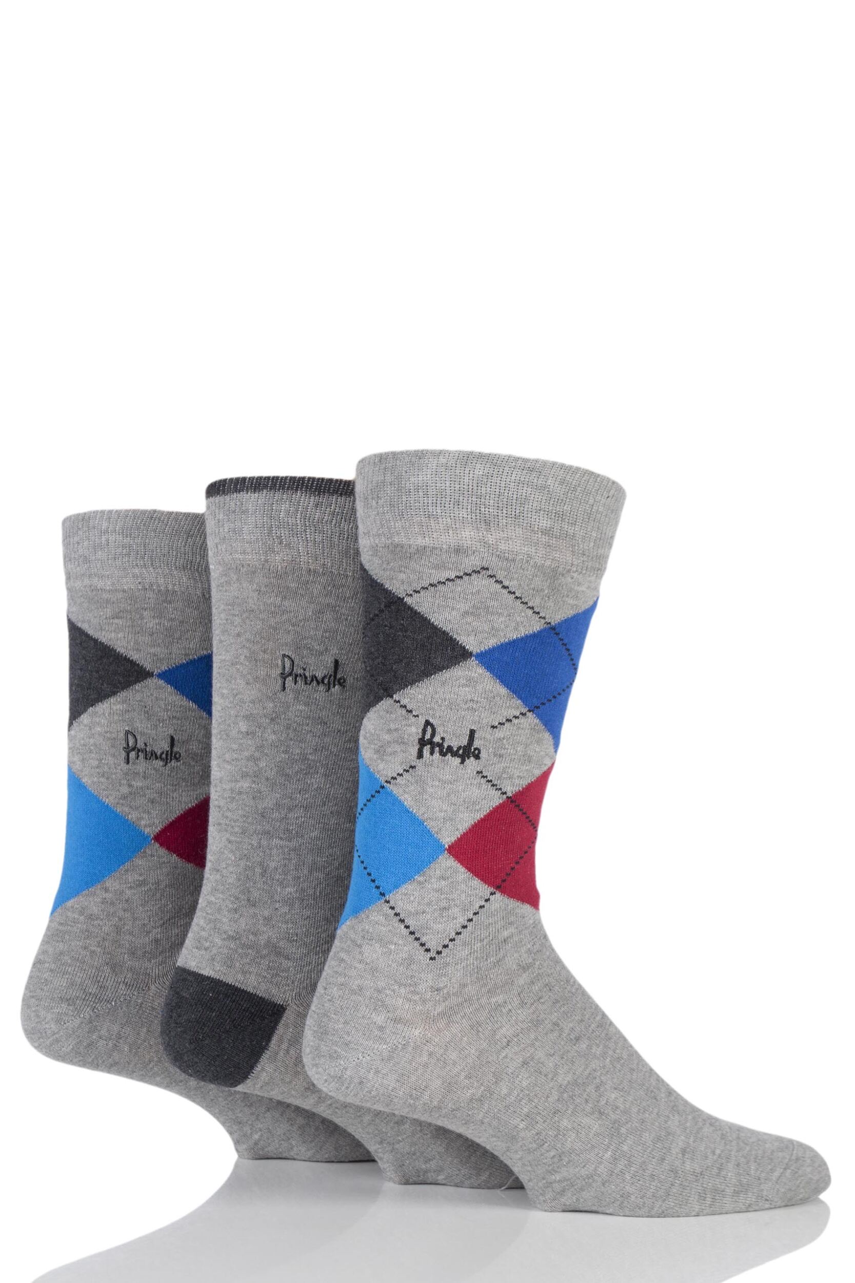 Mens 3 Pair Pringle New Waverley Argyle Patterned & Plain Socks eBay