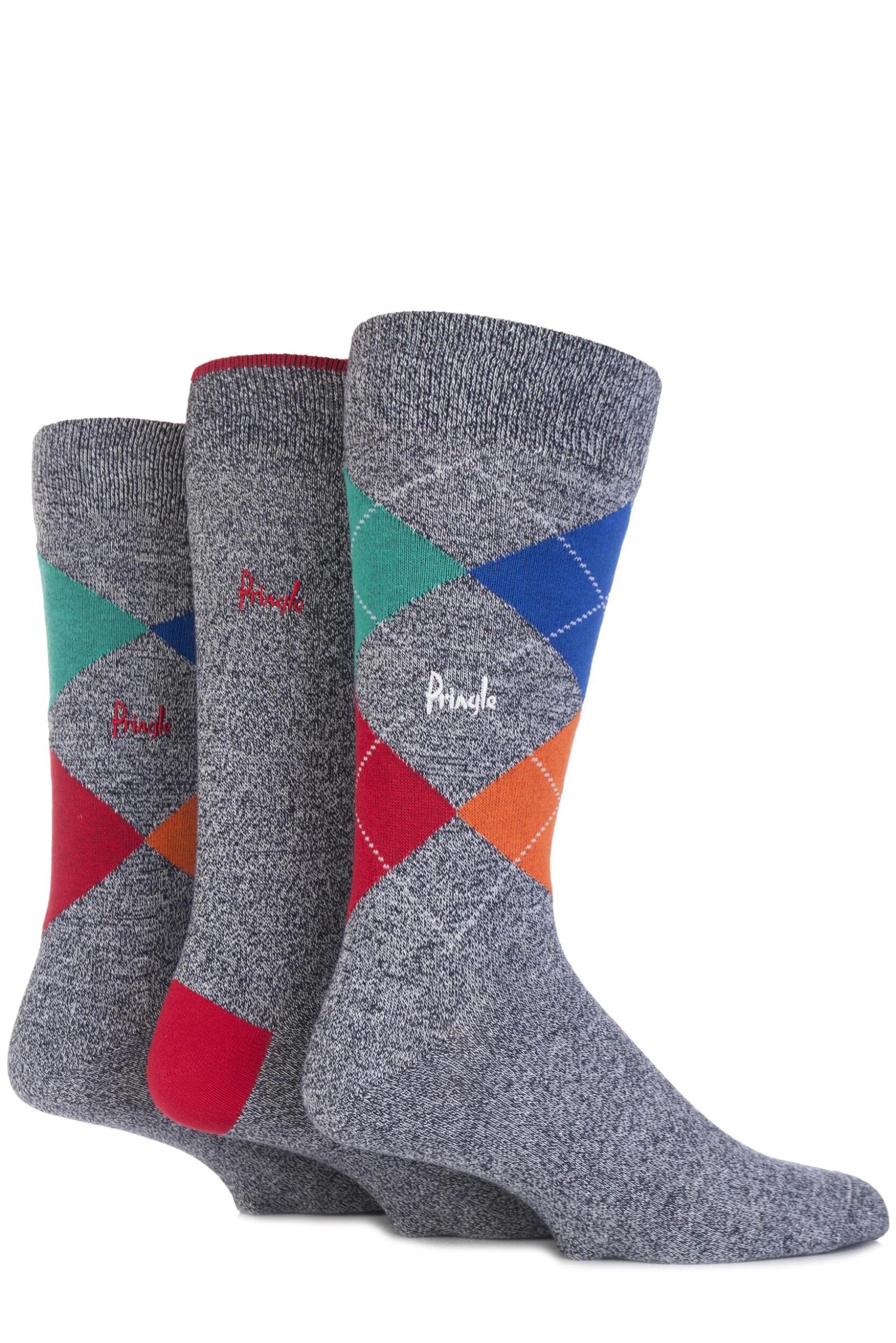 Mens 3 Pair Pringle New Waverley Argyle Patterned & Plain Socks eBay