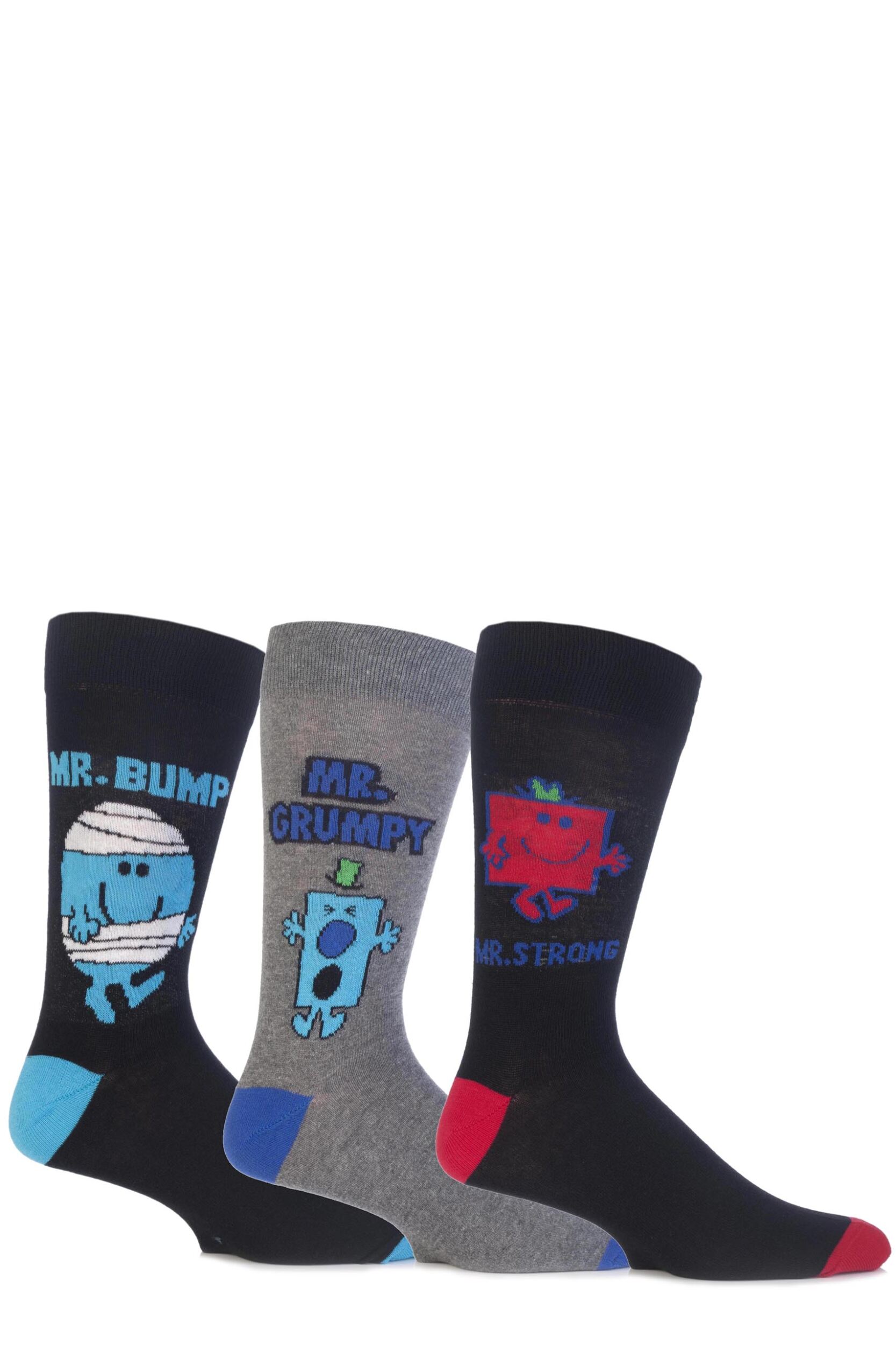 Mens 3 Pair TM Mr. Men Character Socks eBay